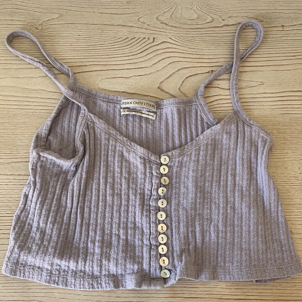 Lilac cropped flowy tank top